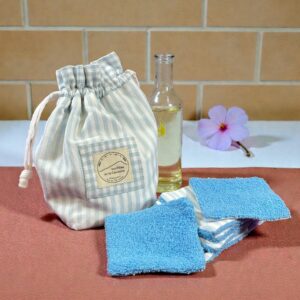 Pochon avec lingettes zéro déchet