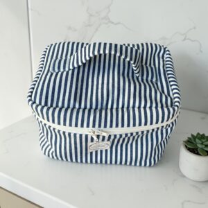 Vanity rayures bleues intérieur beige